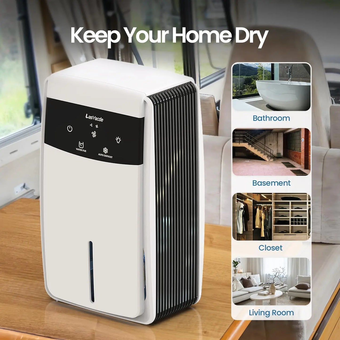 Dehumidifier for Bathroom with Drain Hose, 95 OZ Dehumidifiers for Home Bedroom Basement & RV,Auto Shut-off