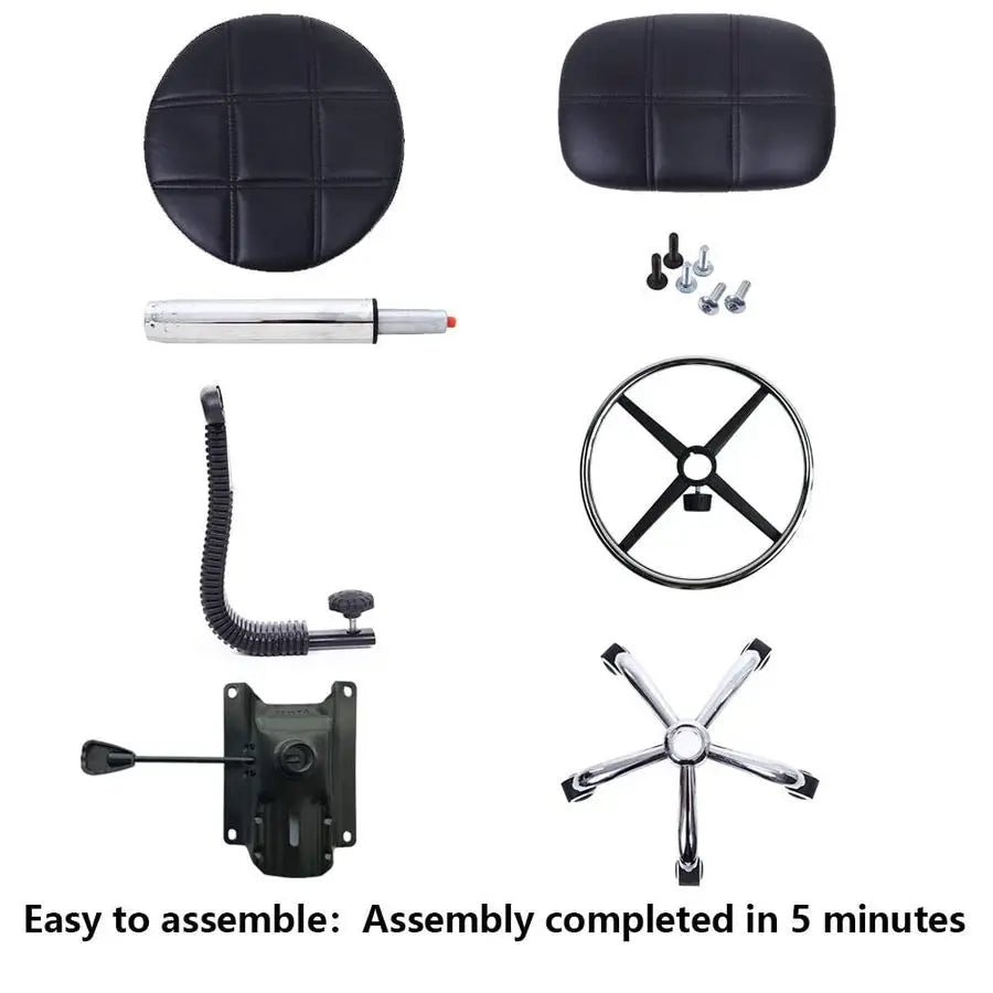 Swivel Round Height Adjustable Drafting Chair With PU Leather Backrest
