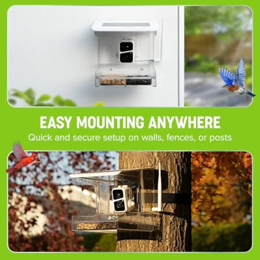 SHXI Smart Bird Feeder With Camera AI BirdID 3MP Images
