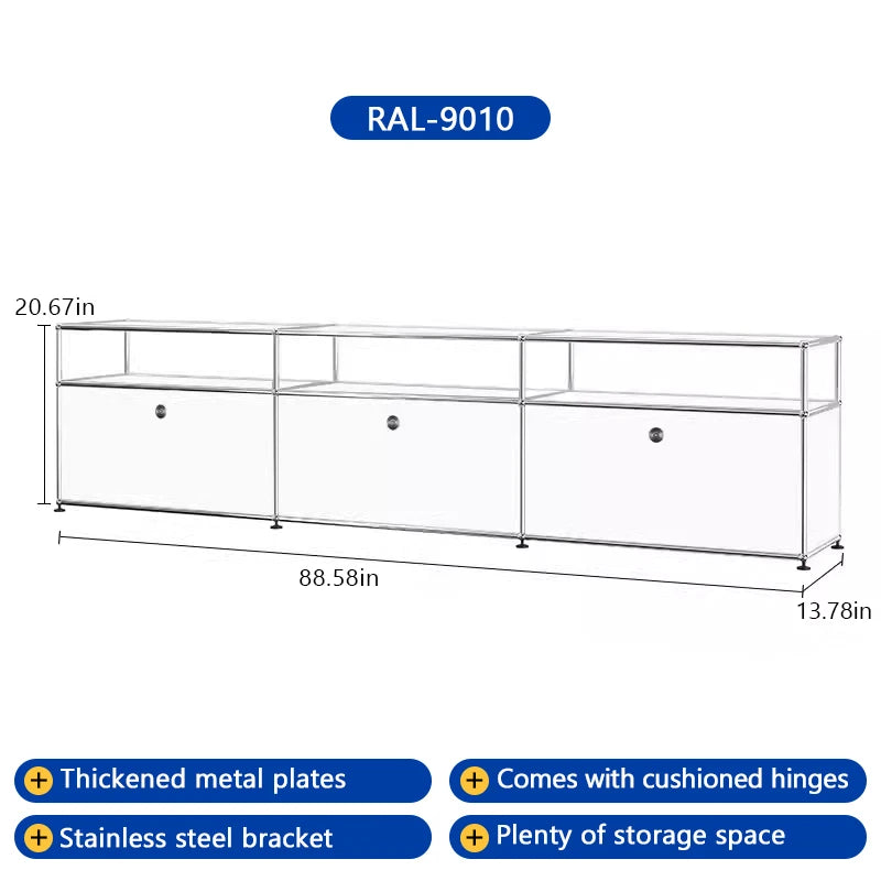 Bigcityfur Tv Stand Storage Cabinet Modern Metal Living Room