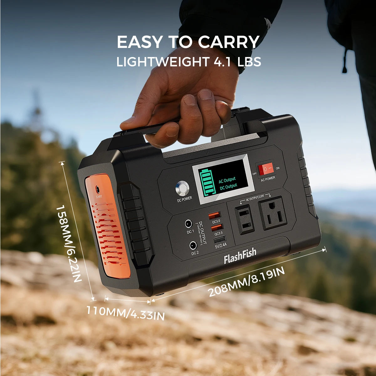 FF FlashFish E200 Portable Power Station 200W 151Wh Solar Generator