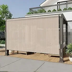 XMSJ Outdoor Roller Shade Cordless Patio Blinds