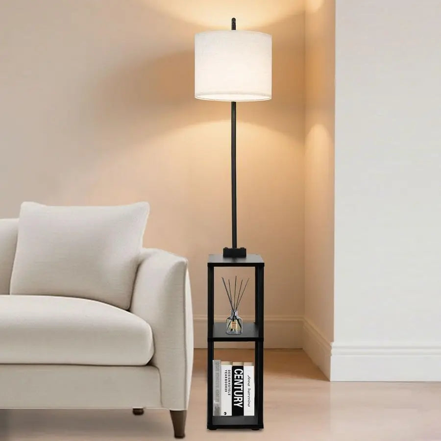 Lamp With Side Table USB Charging And 3 Color Temperatures