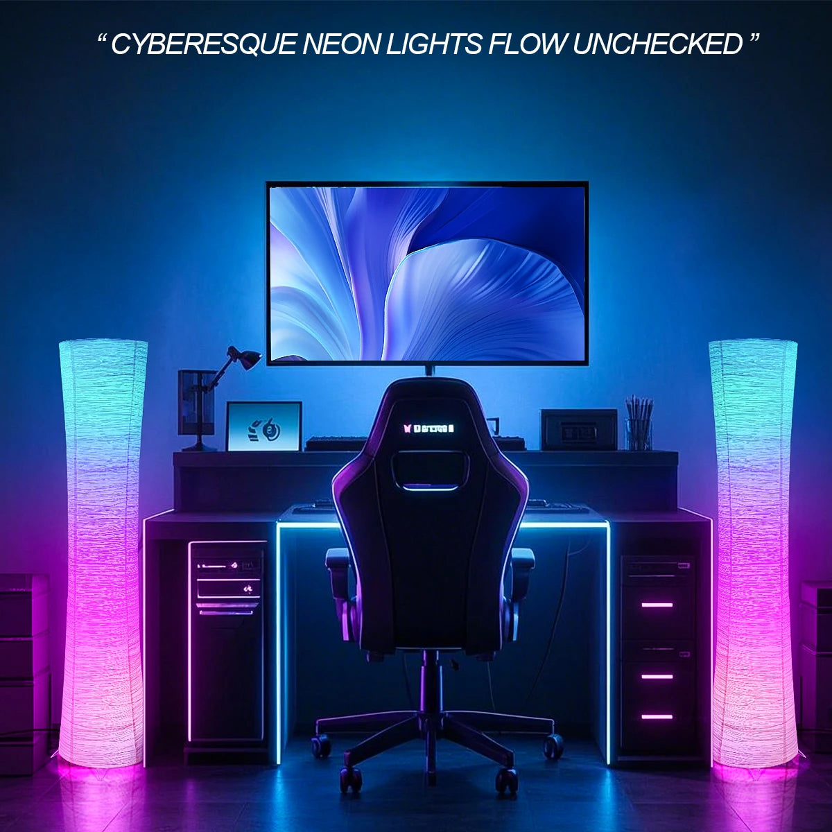 Paper Floor Lamp With RGB Color Changing LEDs And Remote