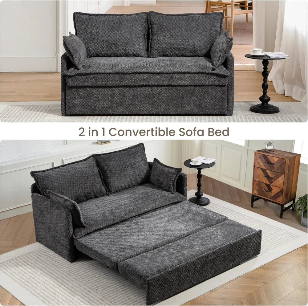 Pull-Out Sofa Bed With USB Charging And Side Pockets