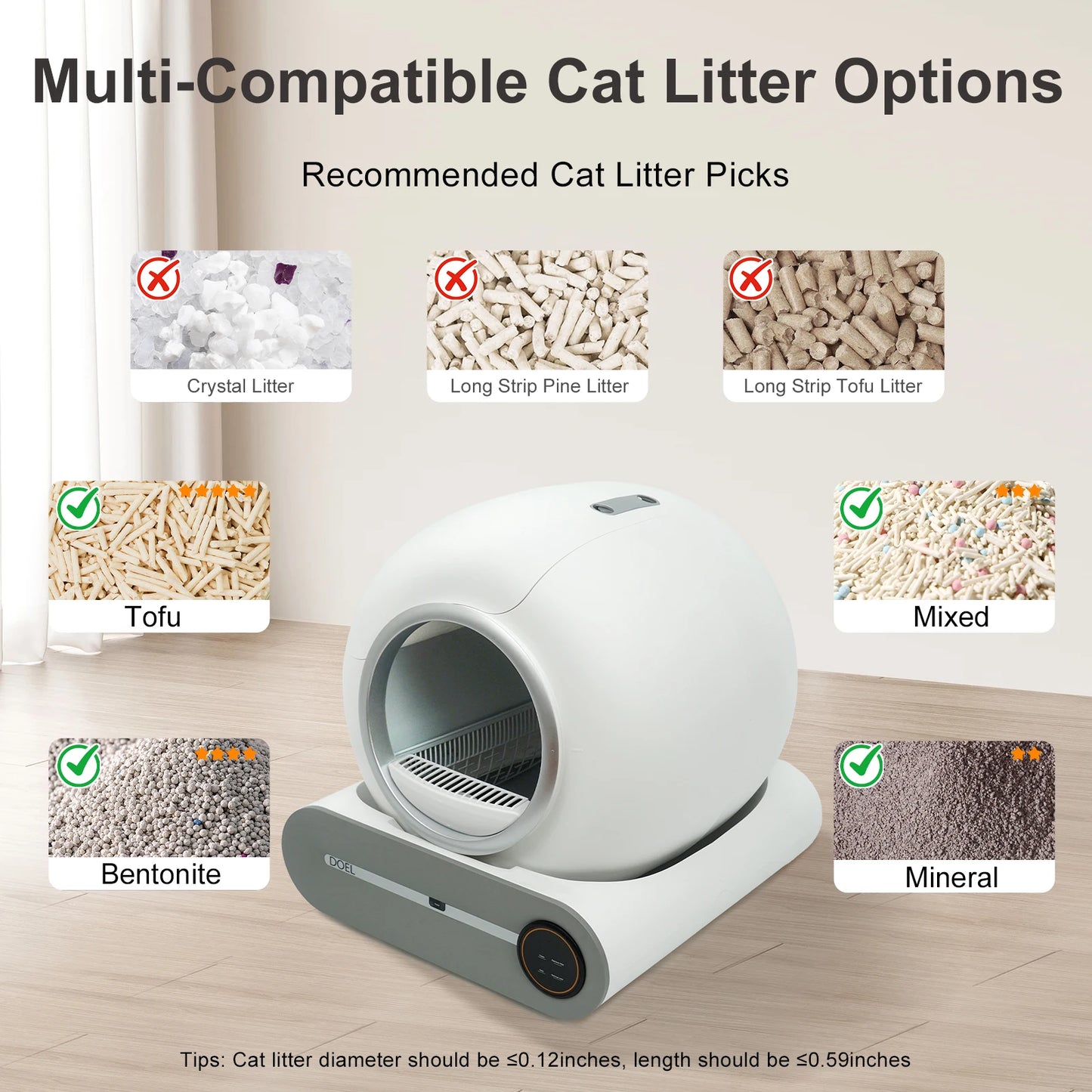 DOEL Self Cleaning Cat Litter Box with App Control