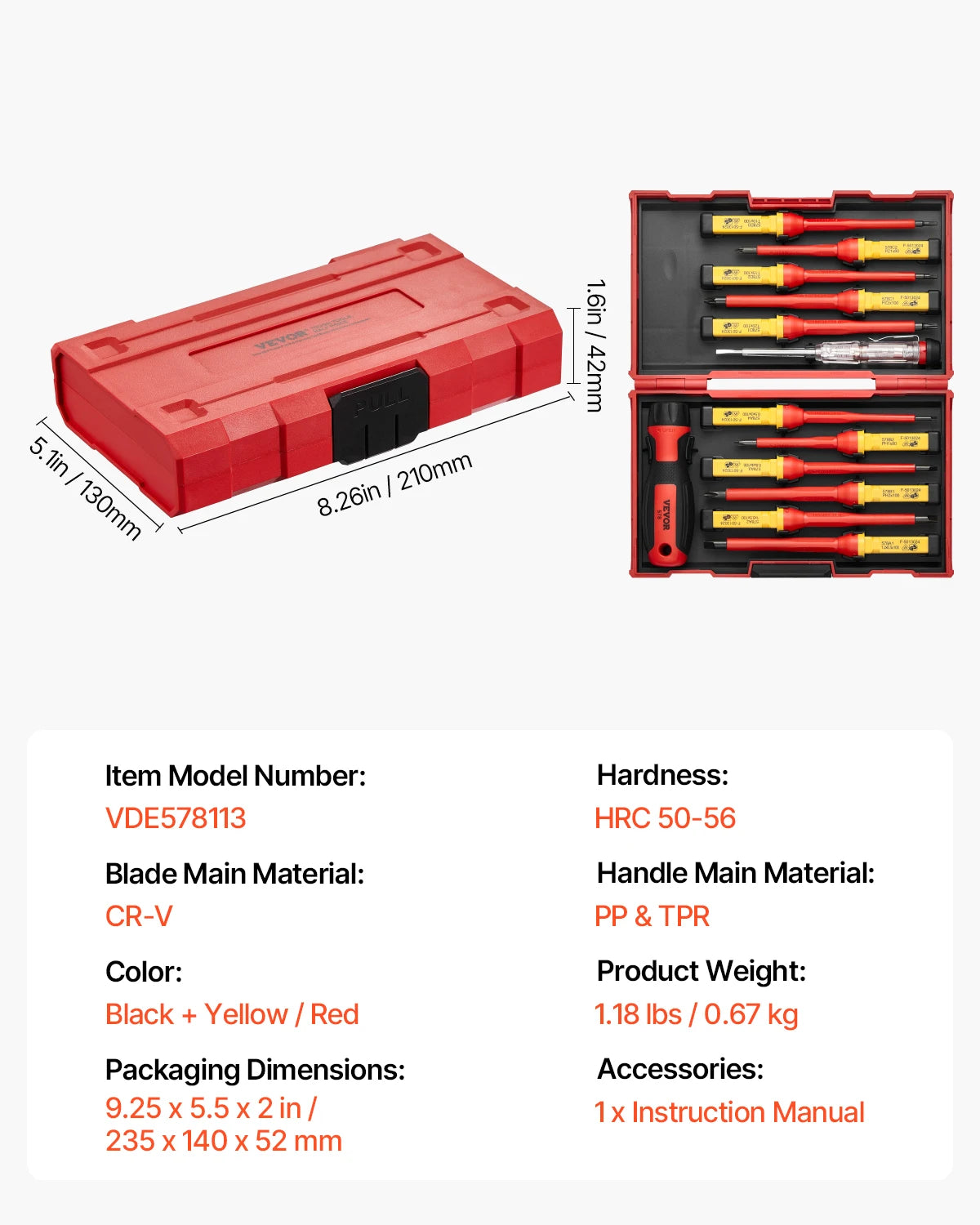 NONEDIY 11-Piece Insulated Screwdriver Set 1000V Electrician Tools