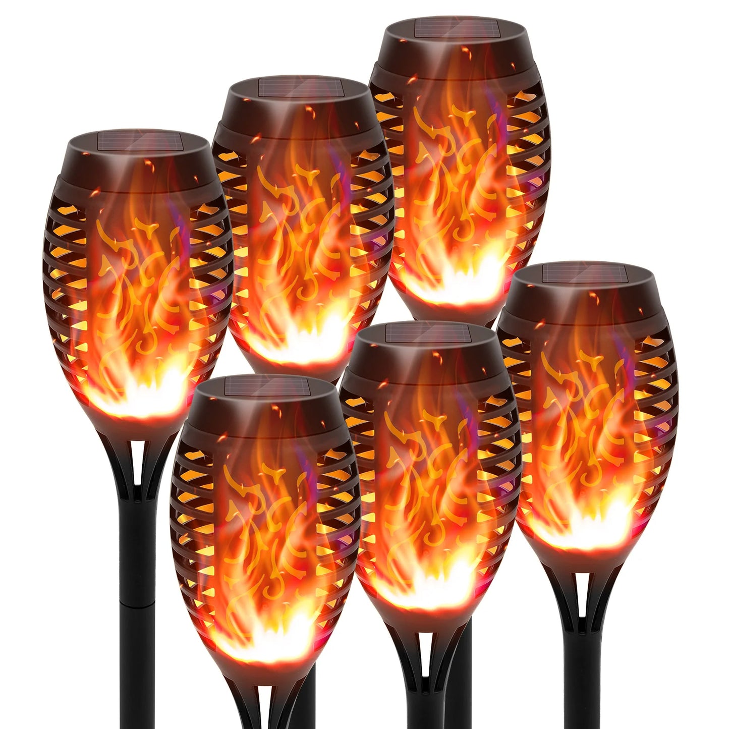 Outdoor Solar LED Flickering Flame Torch Lights Waterproof Garden Path