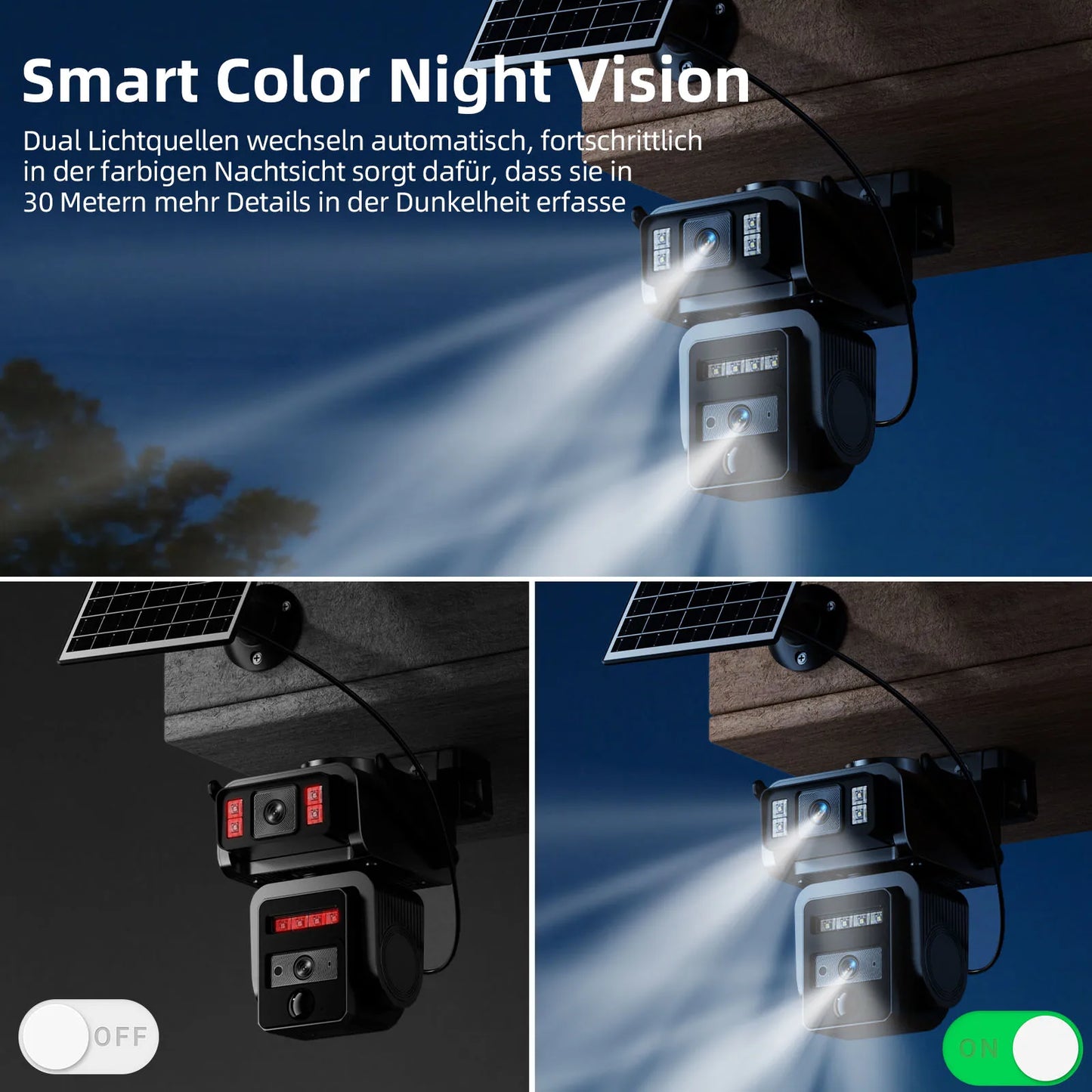 GatoCam Dual Lens Solar WiFi Security Camera With Battery