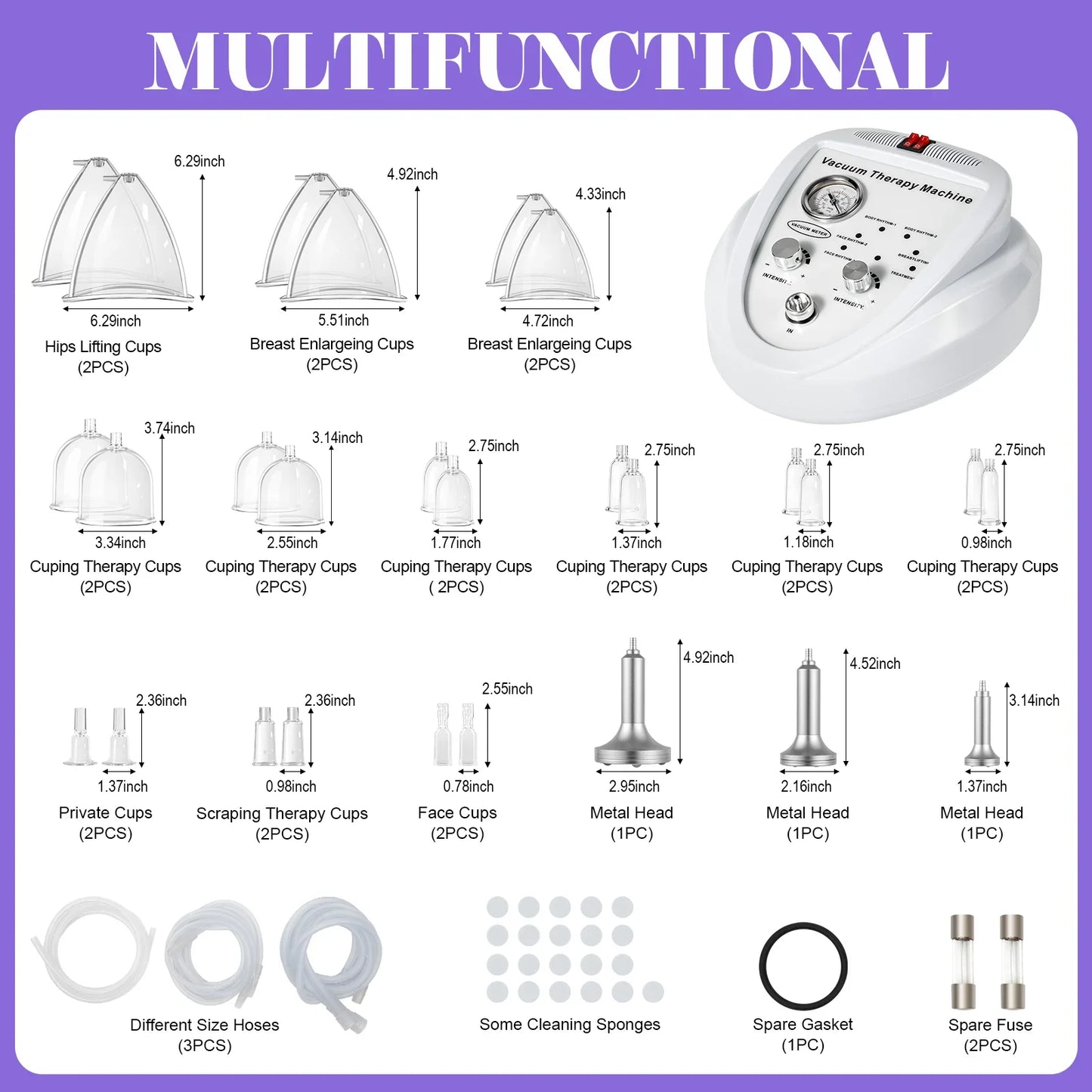 Vacuum Therapy Machine With Cups And Pumps For Body Shaping