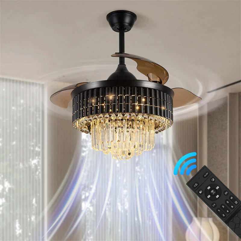 GreeLustr Modern Smart Ceiling Fan With LED Light And Remote