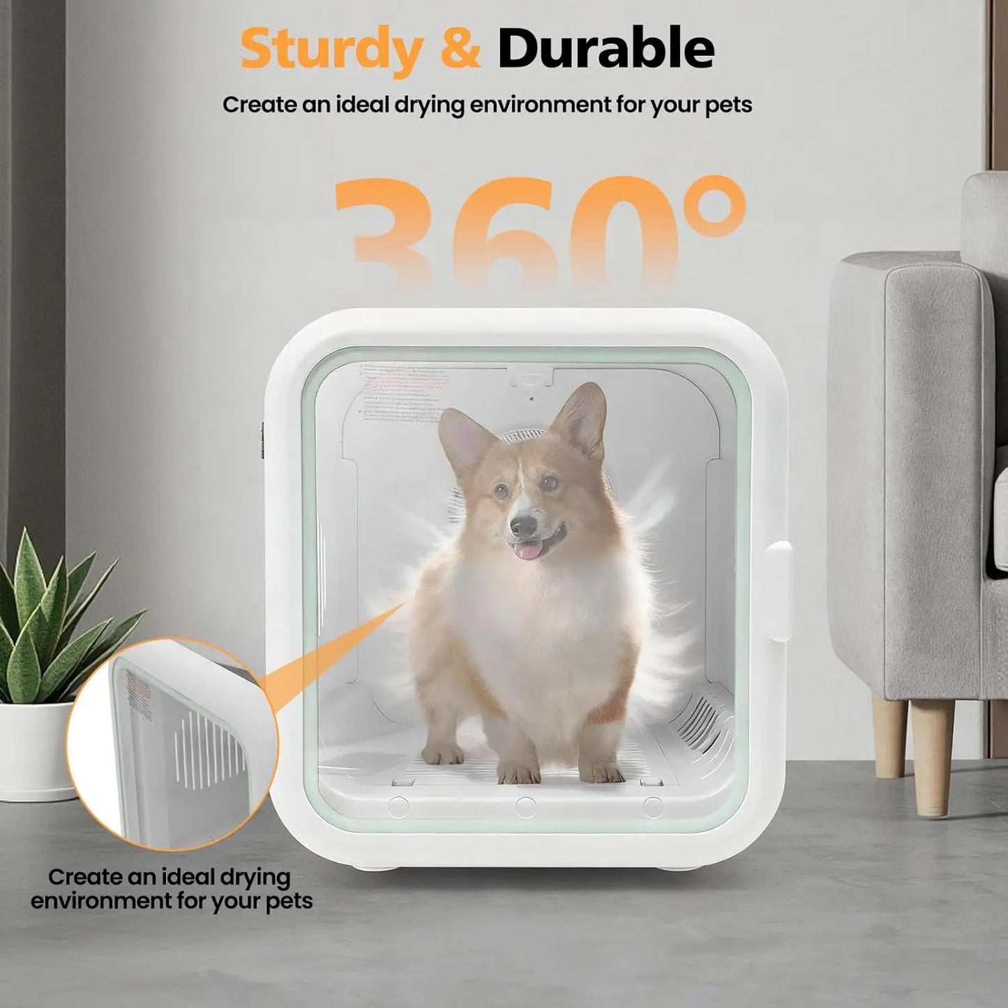 Portable Pet Dryer Box 800W For Cats And Dogs Premium