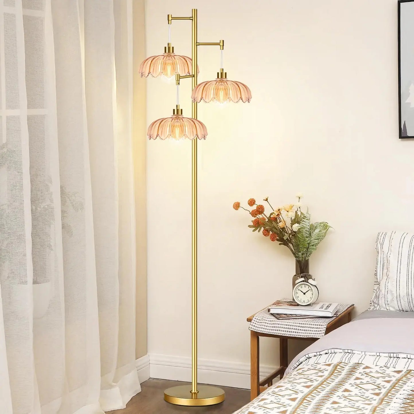 Modern Floor Lamp With Tree Design And Three Lights