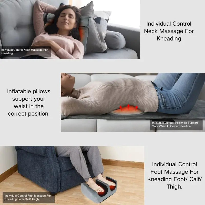 Full Body Massage Mat Set With Heating And Kneading
