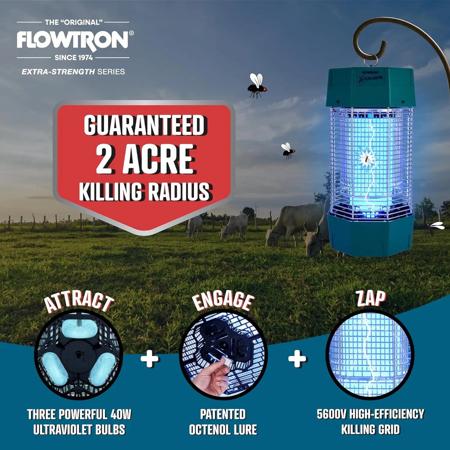 Flowtron Outdoor Electric Bug Zapper With Dual Lure UV Light