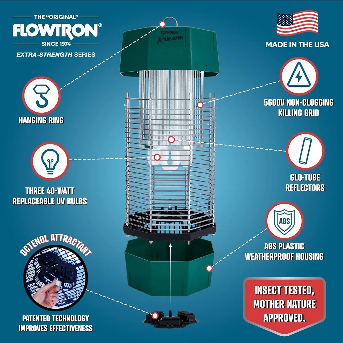 Flowtron Outdoor Electric Bug Zapper With Dual Lure UV Light