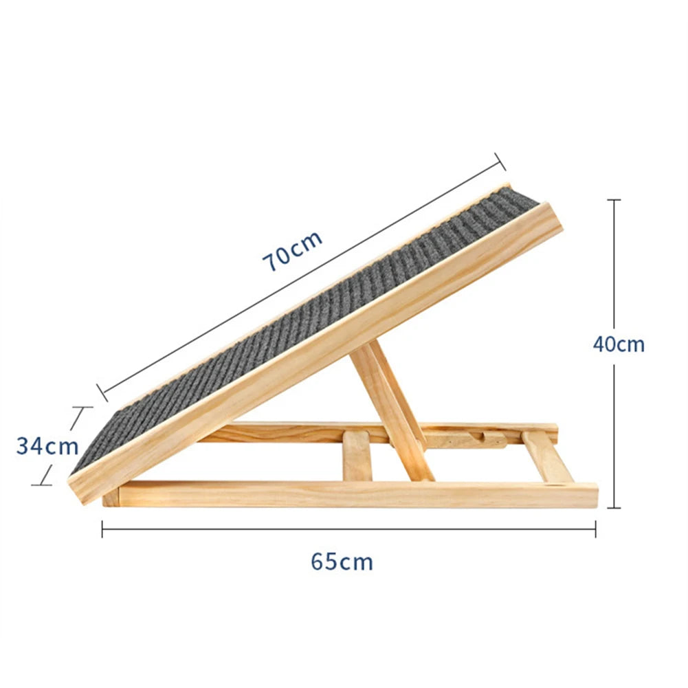 TWISTER.CK Dog Ramp Ladder Natural Pine Wood Folding