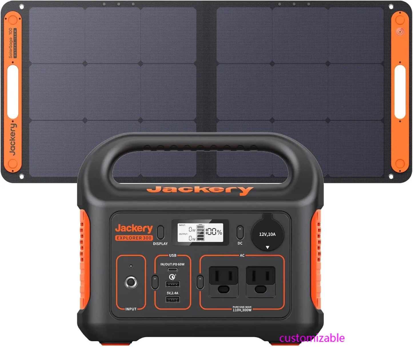 XMSJ Solar Generator 300W 293Wh Battery With 100W Panel