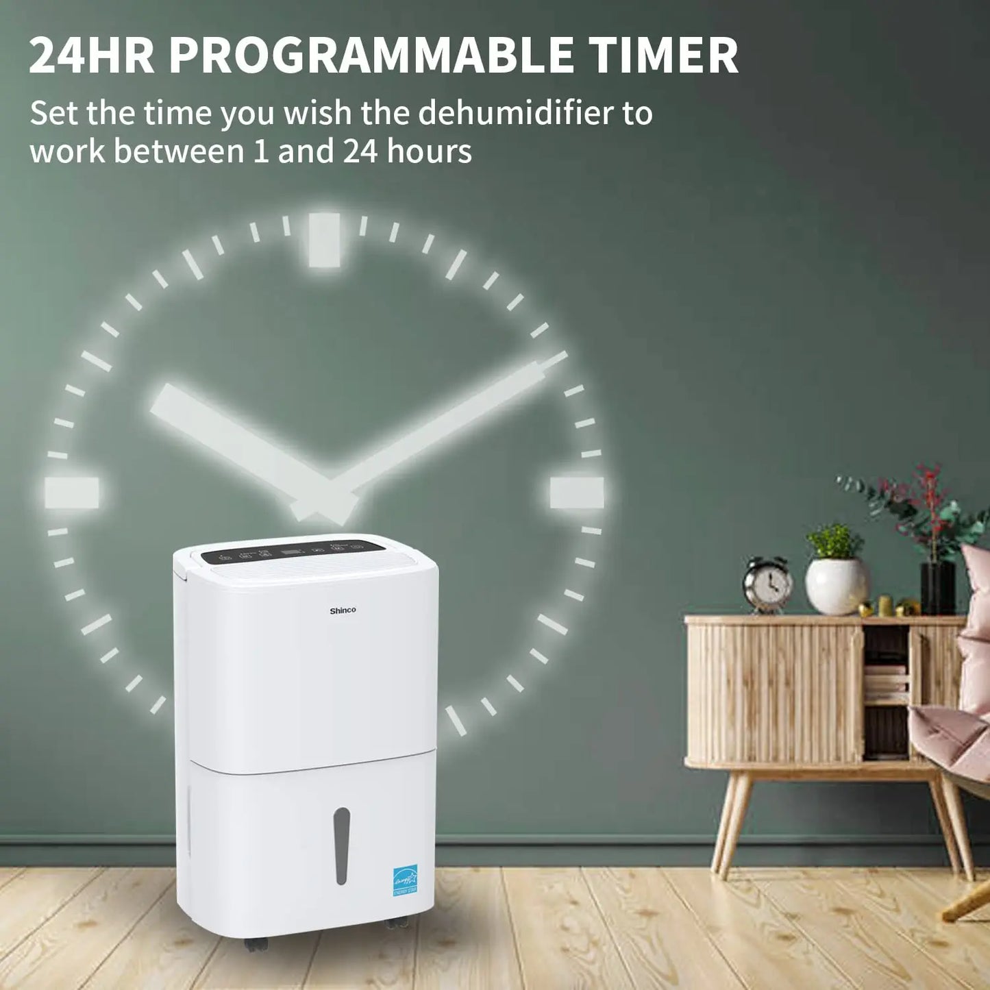 Shinco 70 Pints Energy Star Dehumidifier for Large Spaces up to 7,000 Sq.Ft Built-in Pump, 1.85 Gallon Water Tank