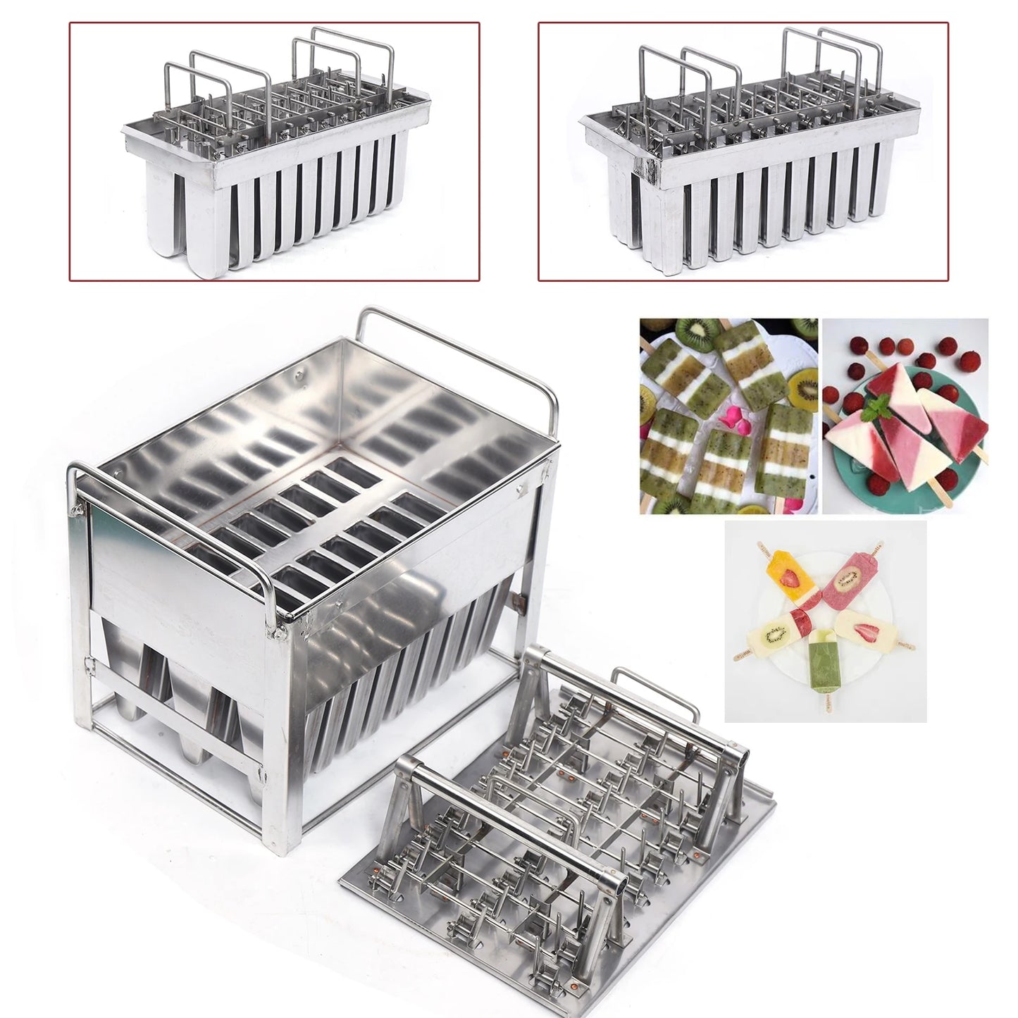 Food-Grade Stainless Steel Ice Pop Mold For 20 Pops