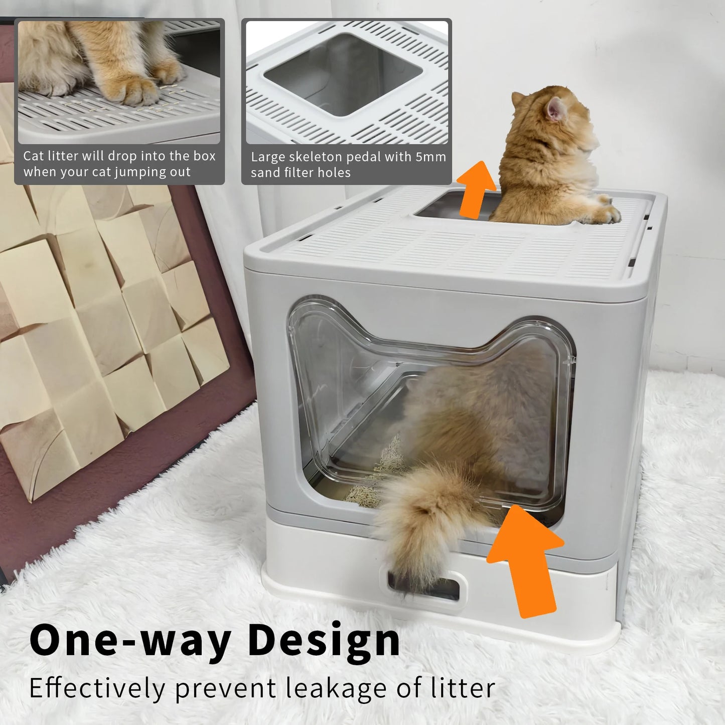 Bingopaw Stainless Steel Cat Litter Box With Lid And Scoop