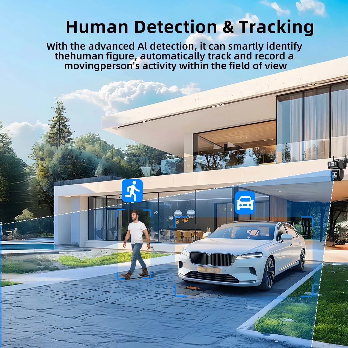 GatoCam Dual Lens Solar WiFi Security Camera With Battery
