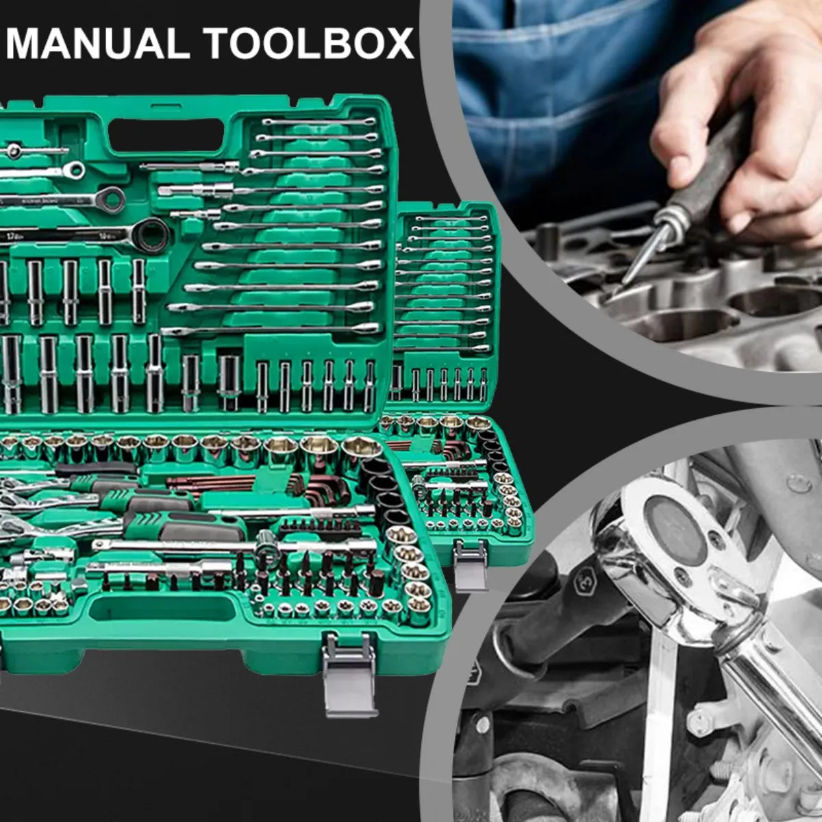 151-Piece Premium Automotive Tool Kit or a wet wipe | Ratchet Torque Wrench Ultra-Portable for Auto/Bike/Motorcycle Repair