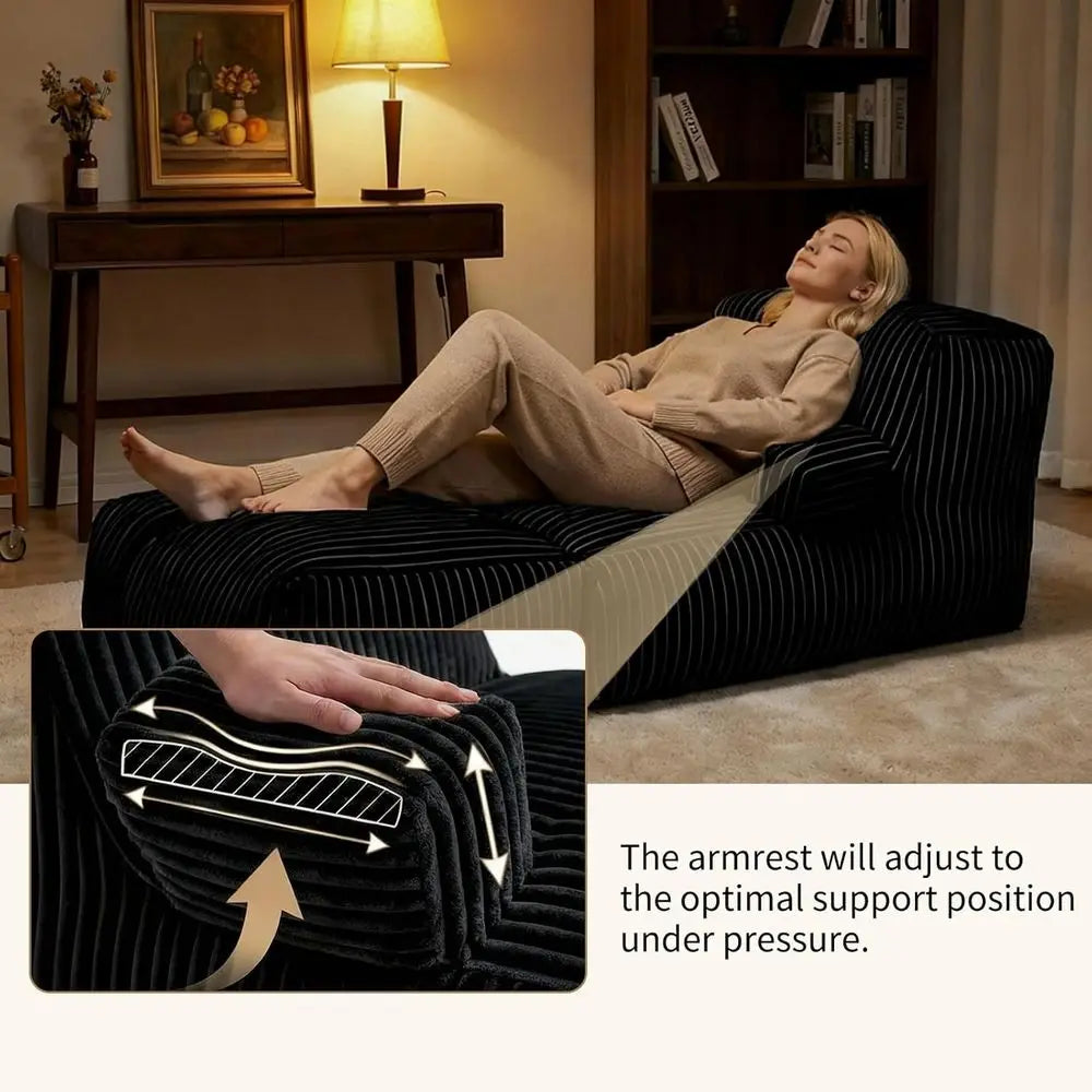 Bean Bag Chair With Memory Foam And Armrests For Living