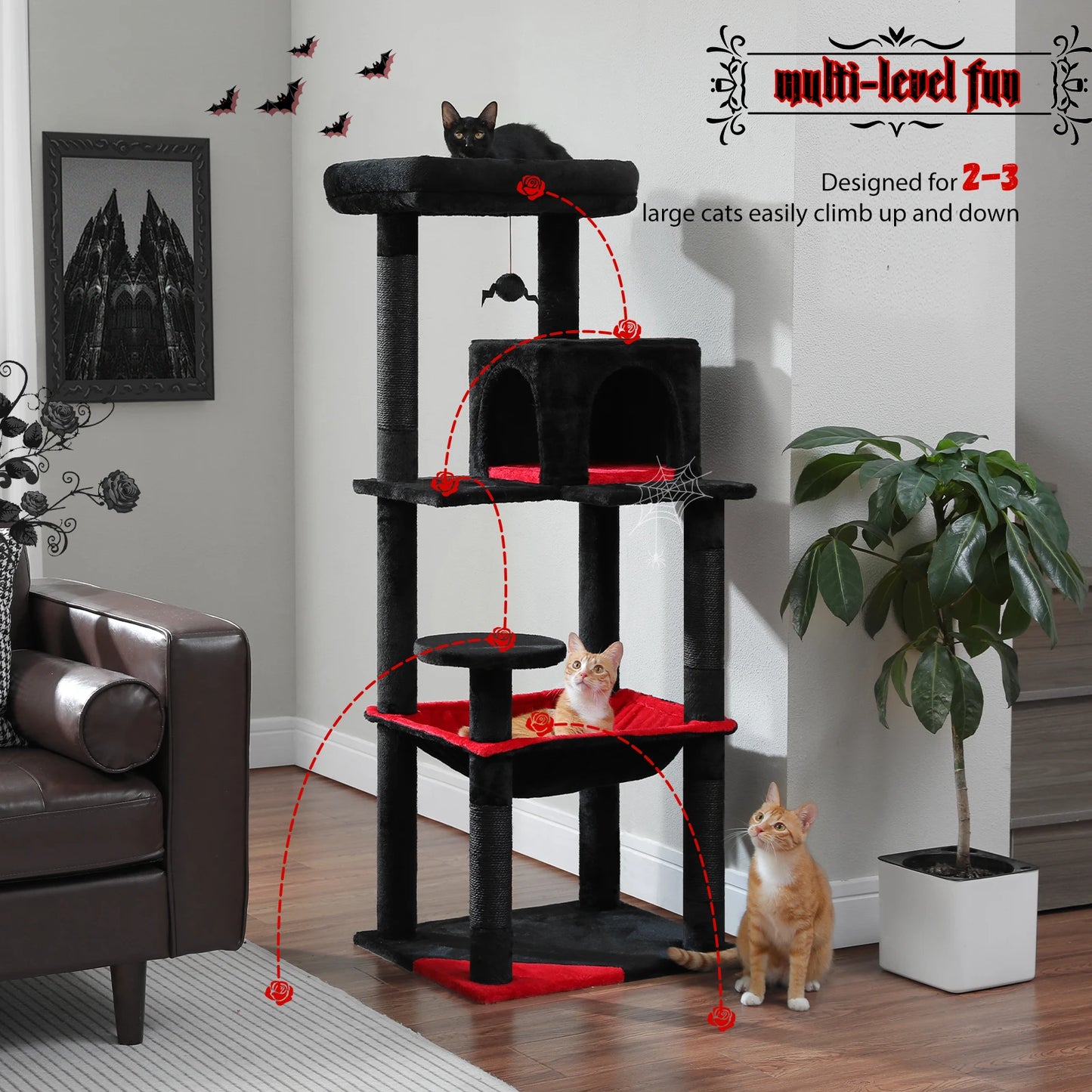 PAWZ Road Five Level Cat Tree Indoor Cat Tower Sturdy