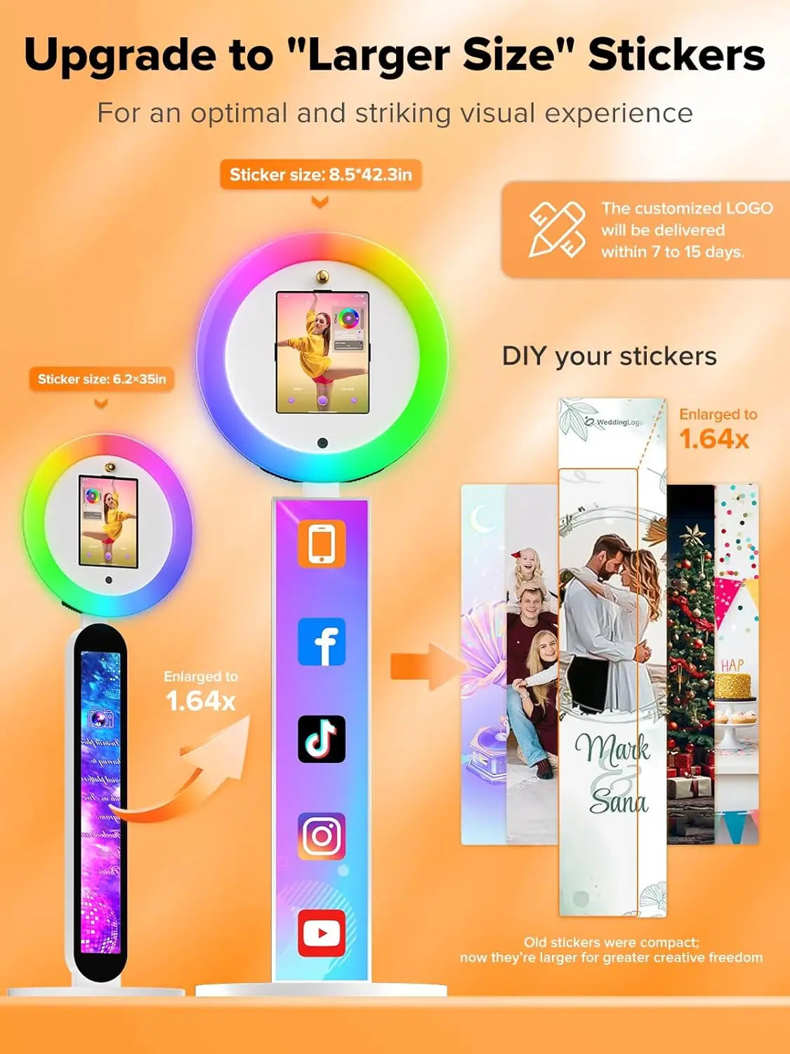 Neson Portable iPad Photo Booth With RGB Ring Light
