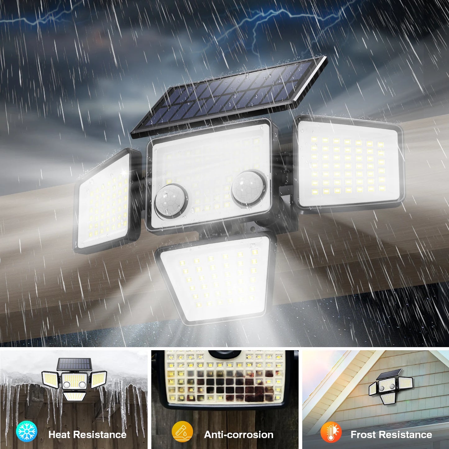 SZRSTH Solar Outdoor Lights 3000LM LED Motion Sensor Backyard