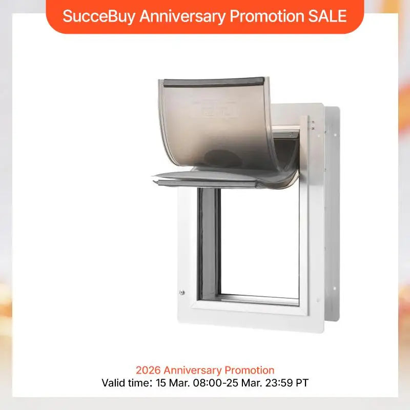 SucceBuy Pet Door With Lock And 3 Flap System Weatherproof