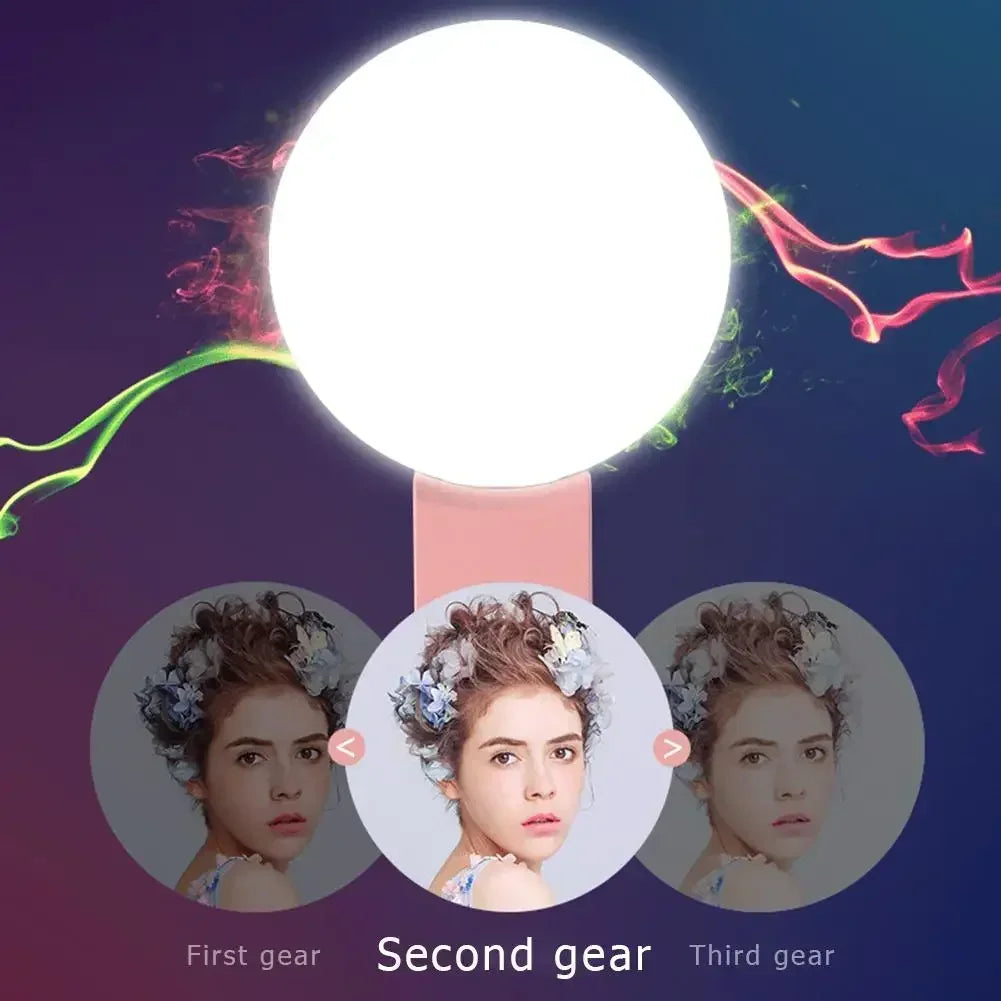 DUTRIEUX Mini Phone LED Ring Light Clip Selfie Fill Light