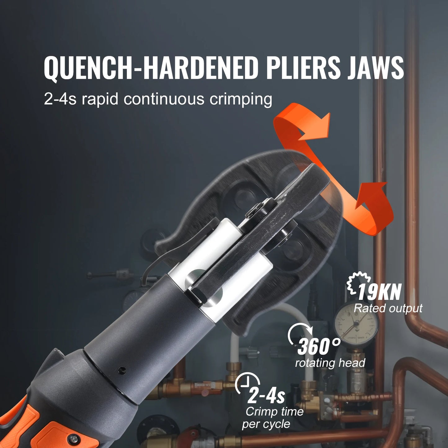SucceBuy 18V Electric Pipe Crimping Tool Press Kit 3 Jaws
