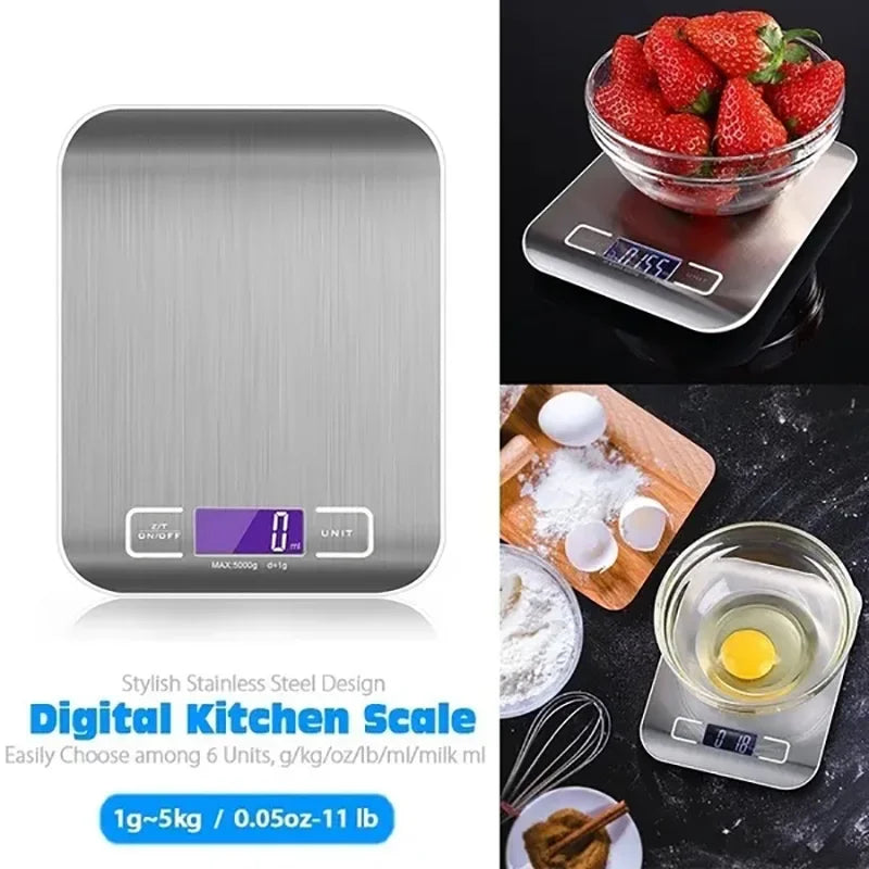 Kitchen Digital Scale Portable With LCD Display USB Charging