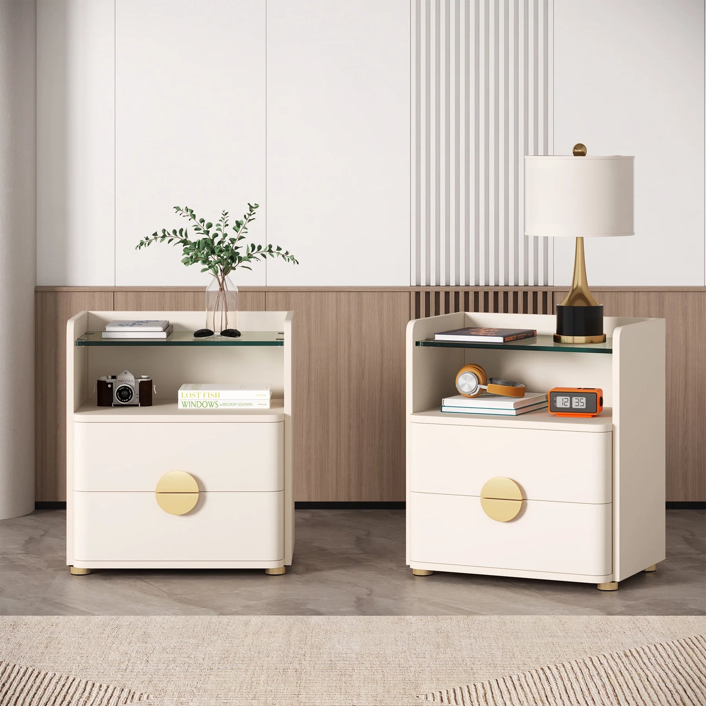Tribesigns Nightstand With 2 Drawers And Open Shelf