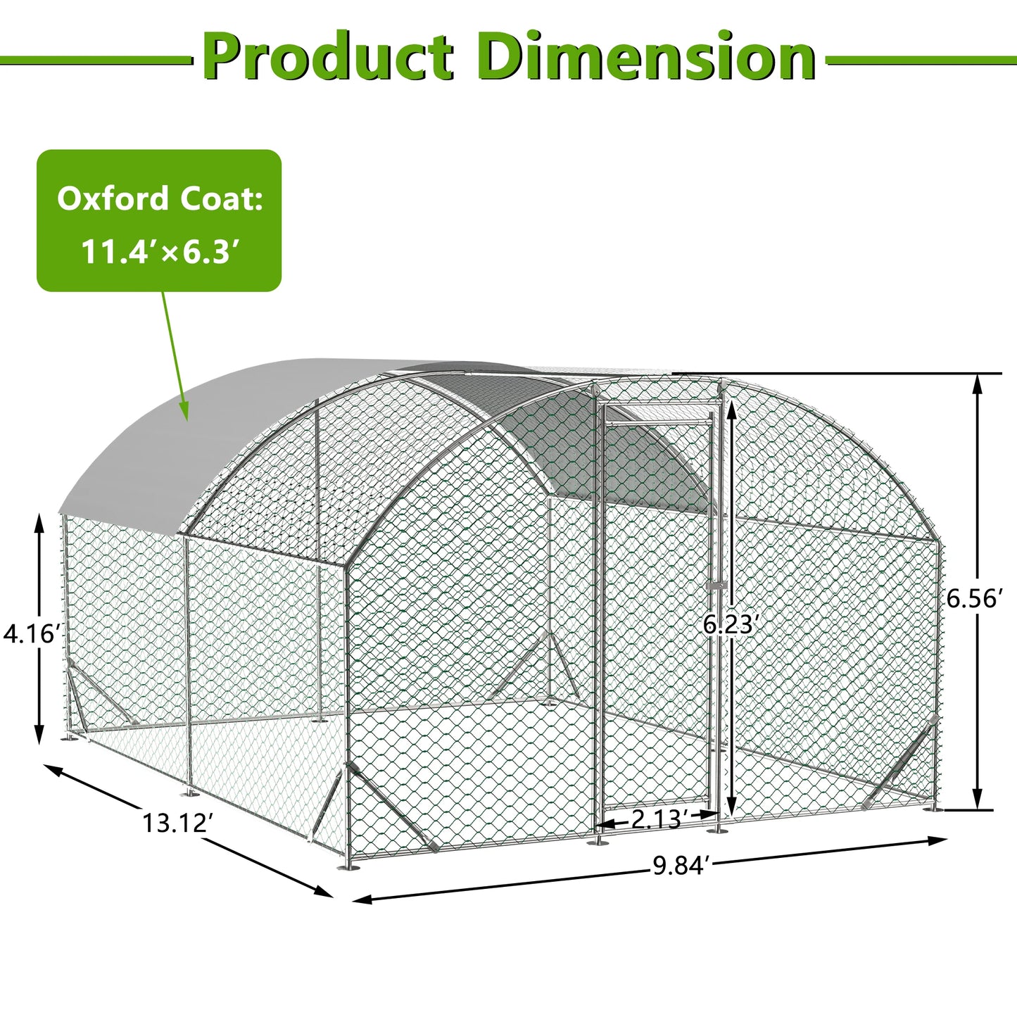 Large Metal Chicken Coop Walk In Run With Waterproof Cover