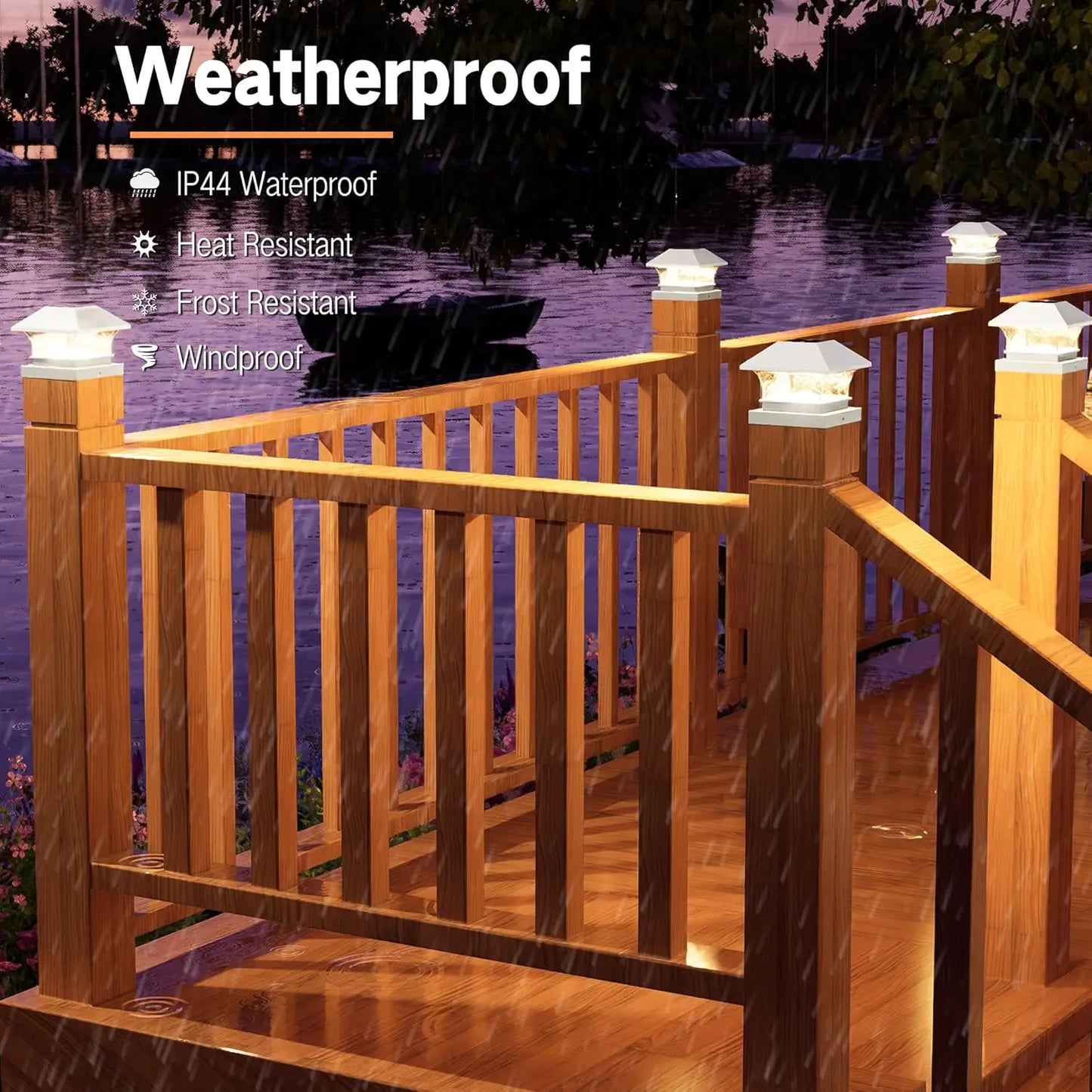 SZRSTH Solar Post Cap Lights For Wooden PVC Fence Posts