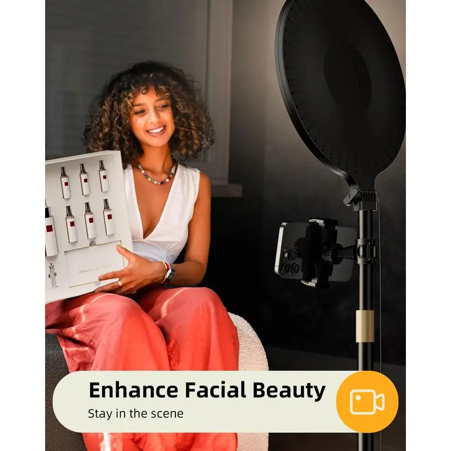 Ring Light with Stand and Phone Holder 69 Tripod for iPhone with Light, Professional Led Ringlight for Video Recording Make up S