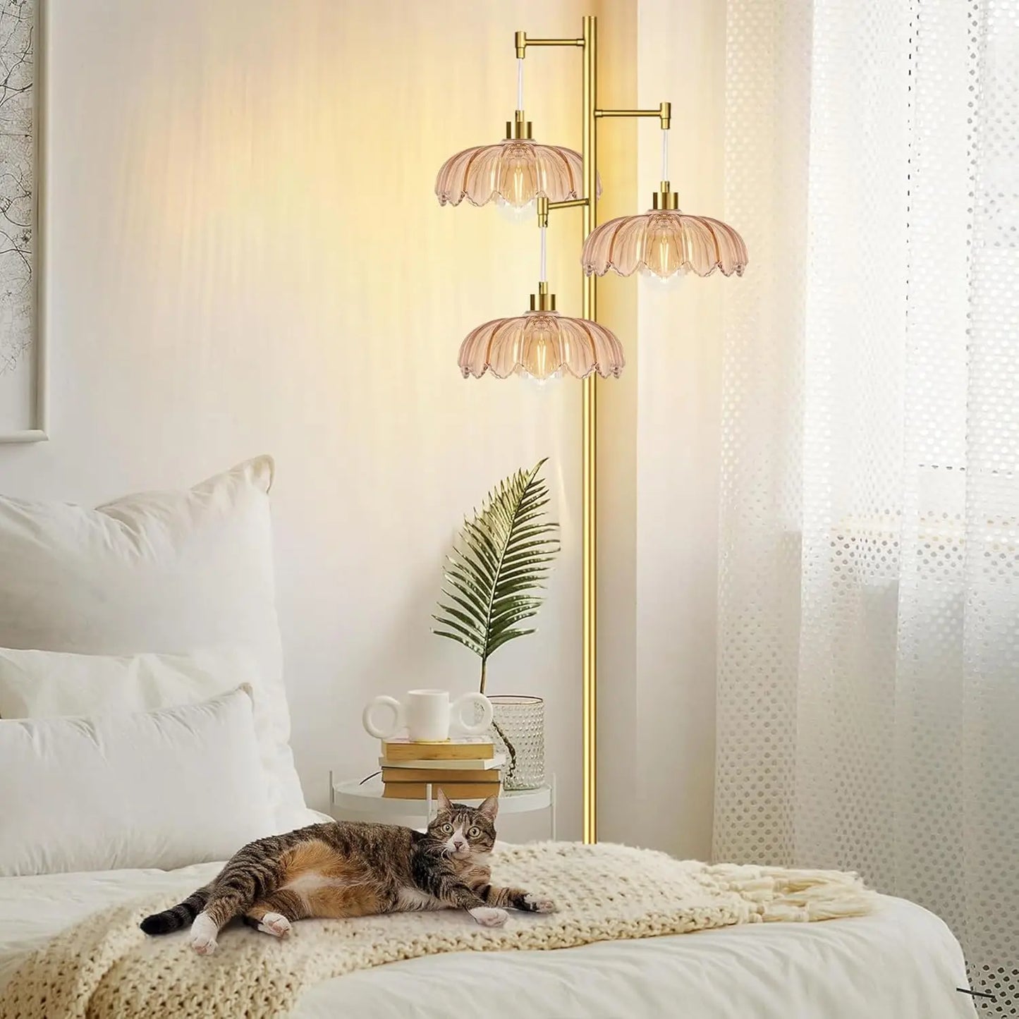 Modern Floor Lamp With Tree Design And Three Lights