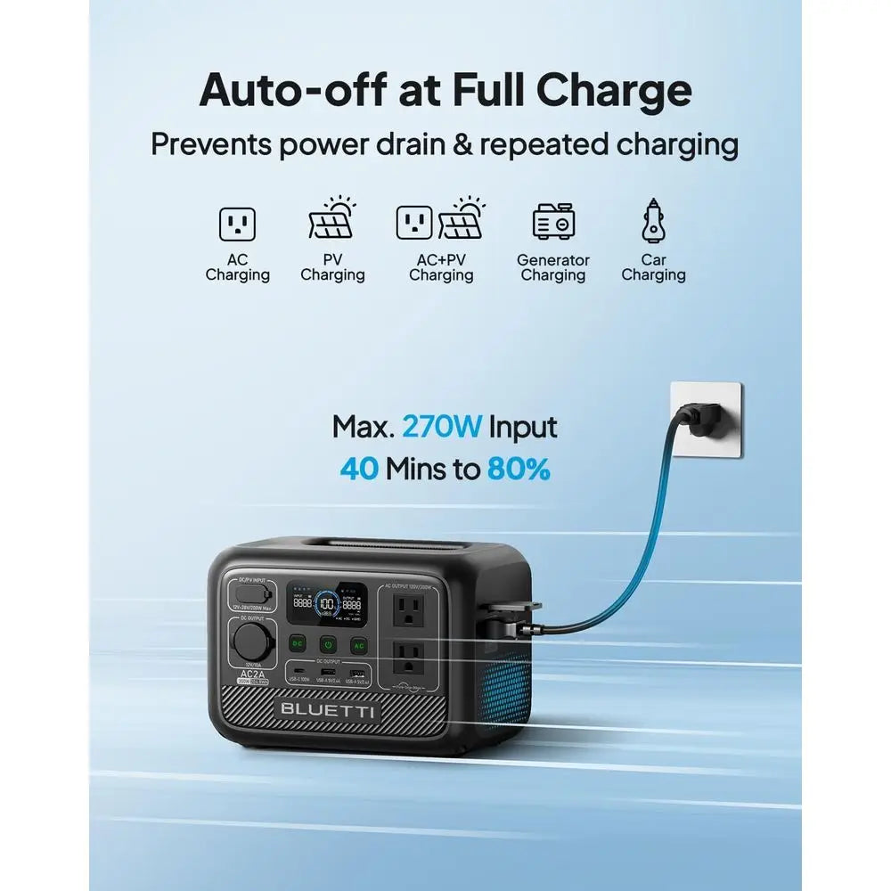 AC2A Solar Generator 204Wh Battery Backup With 600W Output