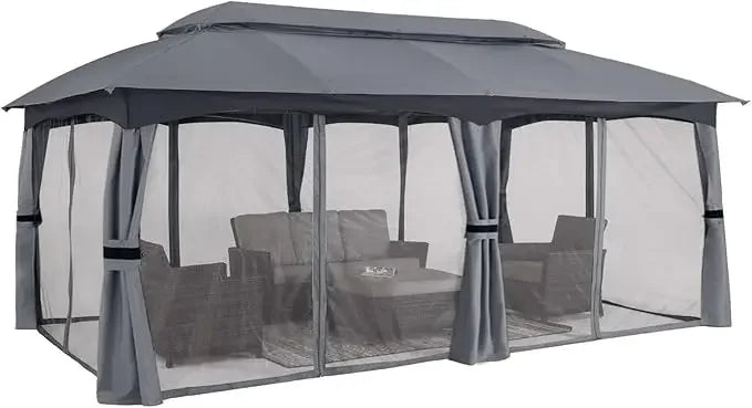 XMSJ Outdoor Gazebo With Mosquito Netting For Patio And Garden