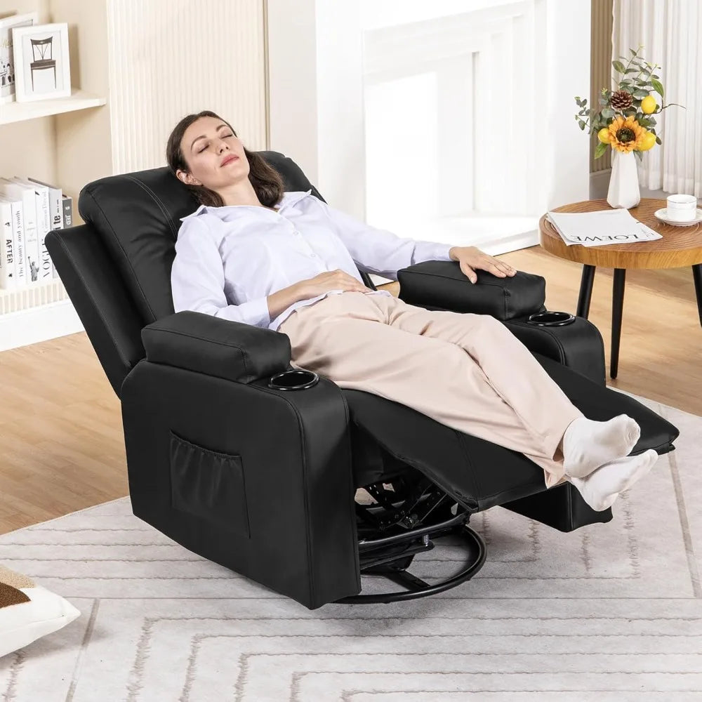 Recliner Massage Chair With Rotary Joystick And Cup Holder