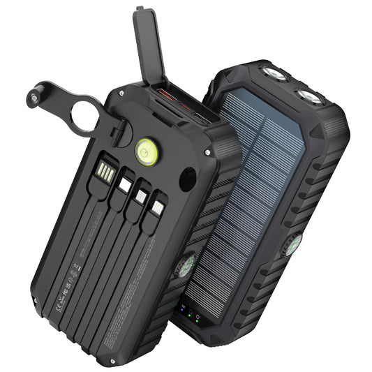 40000mAh Solar Power Bank With Hand Crank And Cables