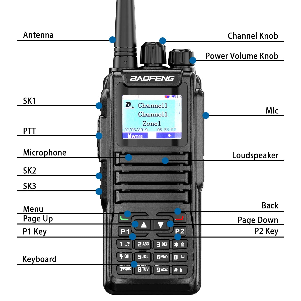 BAOFENG GPS Dual Mode Walkie Talkie DM-1701 Analog And Digital