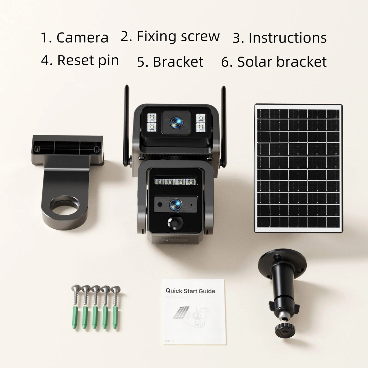 GatoCam Dual Lens Solar WiFi Security Camera With Battery