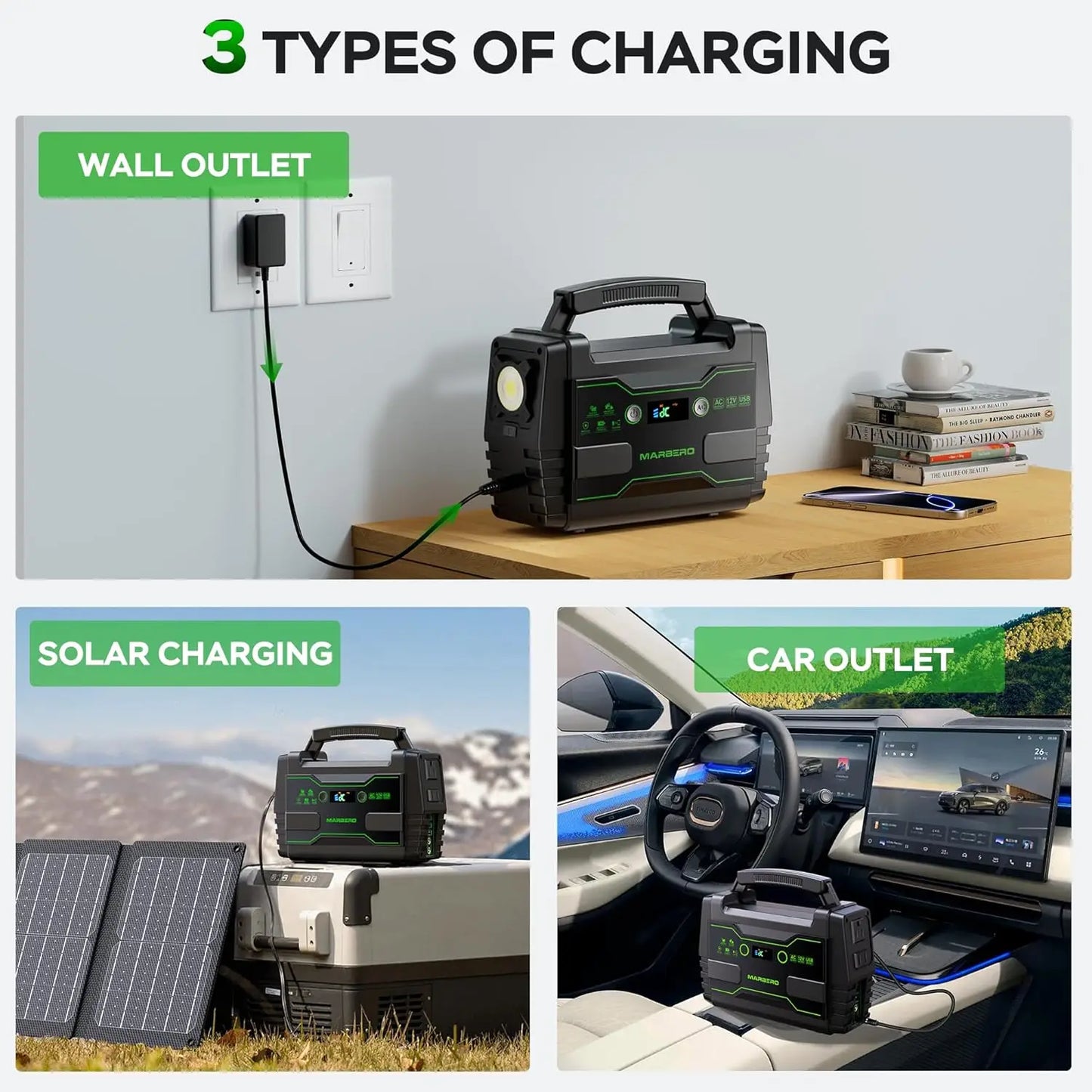 155Wh Solar Generator With 2 AC Outlets Portable Power Station