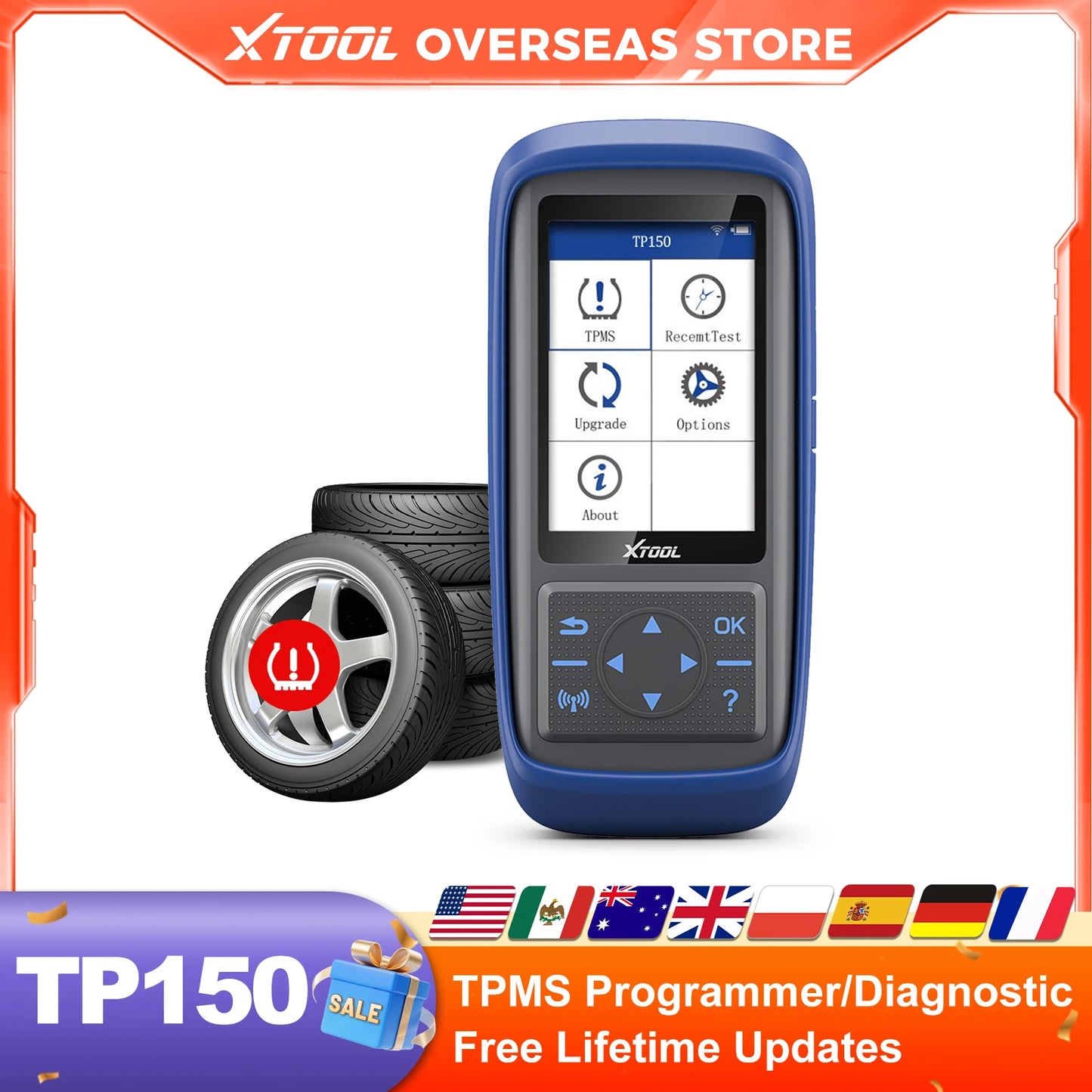 XTOOL TP150 TPMS Programming Tool 315MHz 433MHz Sensors