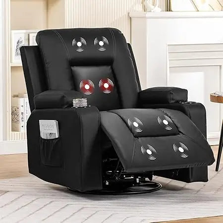 Recliner Massage Chair With Rotary Joystick And Cup Holder
