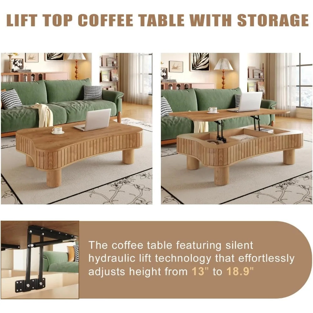 DAFIFY Lift Top Coffee Table With Hidden Storage Hydraulic Lift